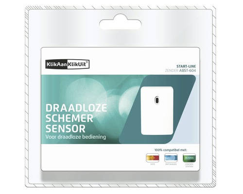 Klik Aan Klik Uit Draadloze schemersensor in verpakking