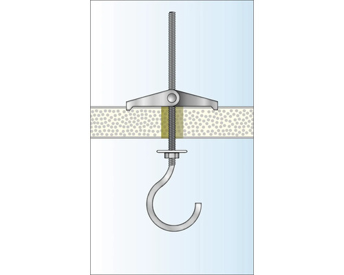 Gipsplaatplug met haak voor bevestiging aan gipsplaten