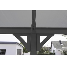 Enkele carport met plat dak 6 mm dubbelwandige platen 15 m² incl. regengoot antraciet, 305x503x232 cm-thumb-11
