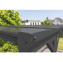Enkele carport met plat dak 6 mm dubbelwandige platen 15 m² incl. regengoot antraciet, 305x503x232 cm-thumb-7