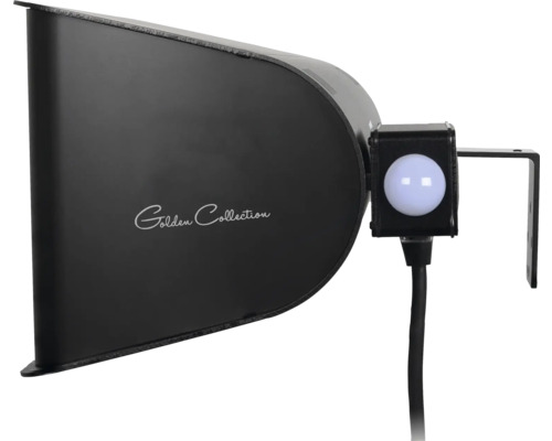 Buitenlamp met bewegingsmelder en ''Golden Collection'' belettering