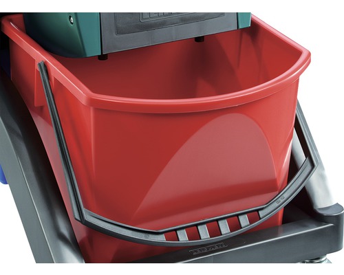 Rode emmer met houder voor schoonmaakgerei