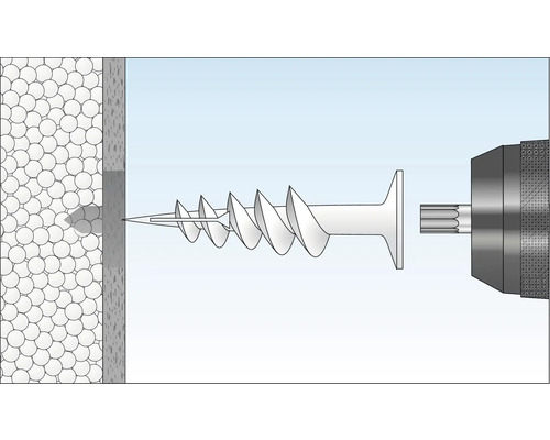 Illustratie van een schroef met plug voor een muur
