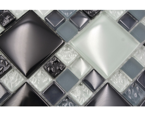 Close-up van een mozaïek van glas en keramiek