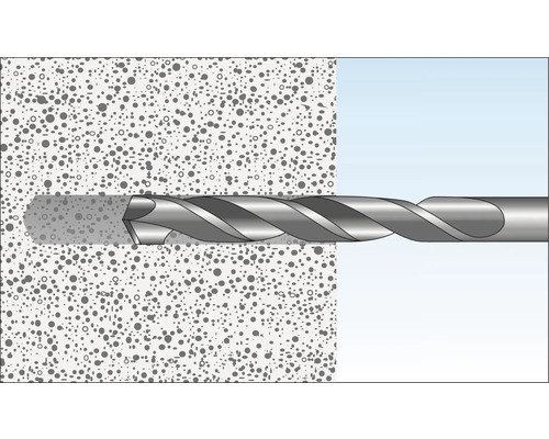 Boor boort in een muur