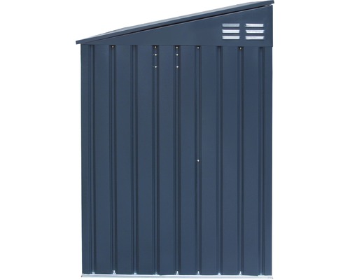 Metalen gereedschapsschuur zijaanzicht