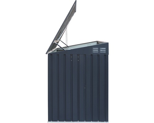 Geopende metalen gereedschapskast voor buiten