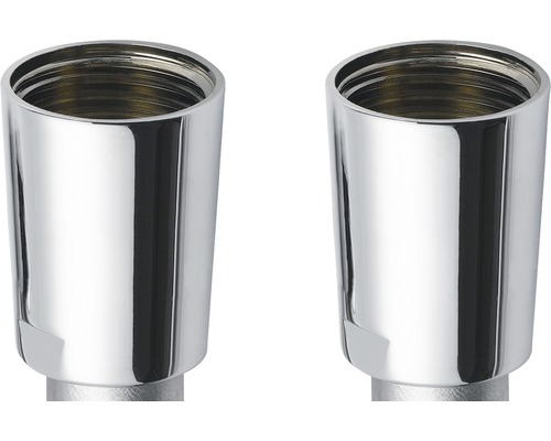 Twee chromen sifonrozetten