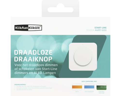 KijkAan KijkUit draadloze draaiknop dimmer in verpakking