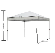 GARDEN PLACE Partytent One Touch uitvouwbaar polyester lichtgrijs 3x3 m-thumb-1