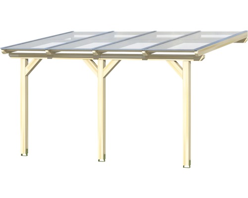 Houten carport met transparant dak