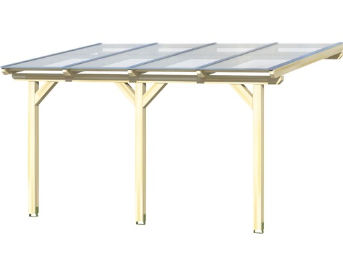 Houten carport met transparant dak