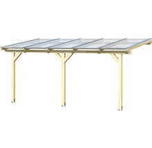 Houten carport met transparante overkapping