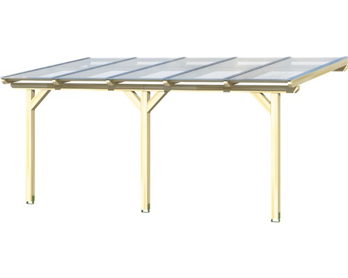 Houten carport met transparante overkapping