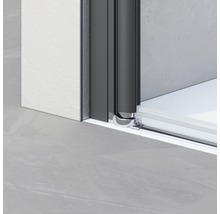BREUER Douchewand met draaibaar element Entra montagezijde rechts 140x200 cm zwart