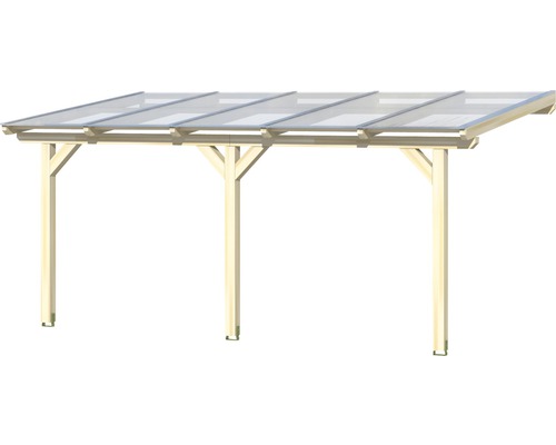 Houten carport met transparant dak