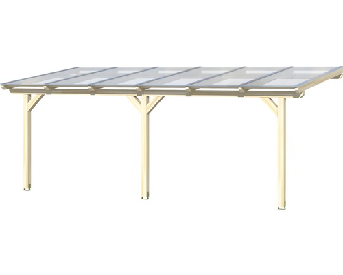 Houten carport met transparant dak