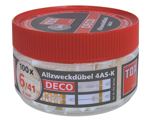 Plastic doos met 100 universele pluggen van maat 6/41 millimeter