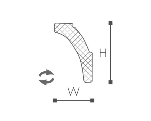 Profieldoorsnede met hoogte- en breedte-indicatie