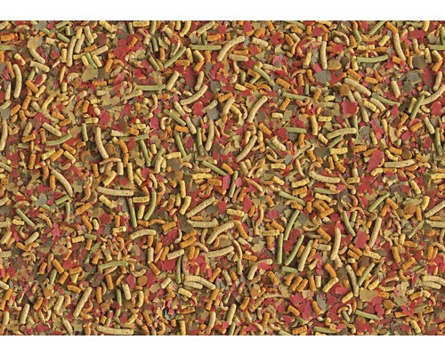 Afbeelding van vlokkenvoer en voedersticks voor aquariumvissen