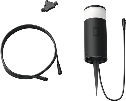 Tuinlamp met grondspie, verbindingskabel en T-stuk connector