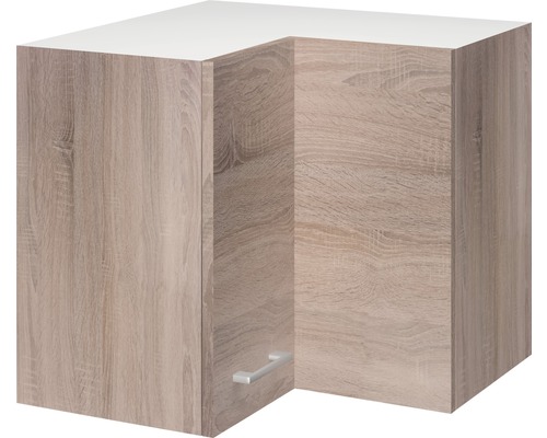 Hoekkast met houten structuur en handgreep