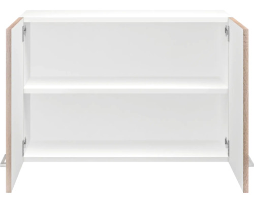 Geopende hangkast met twee legplanken