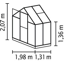 VITAVIA Kweekkas Triton 2500 polycarbonaat 6mm met regenwaterafvoer en fundament 197x131 cm zwart-thumb-2