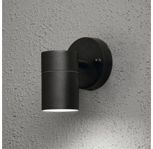 Cilindervormige zwarte wandlamp van metaal