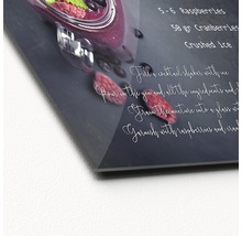 Glazen foto met een smoothie recept met frambozen en cranberries