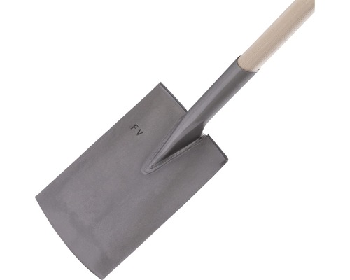 Spade met houten steel