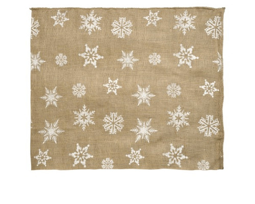Tafelkleed met sneeuwvlokpatroon.