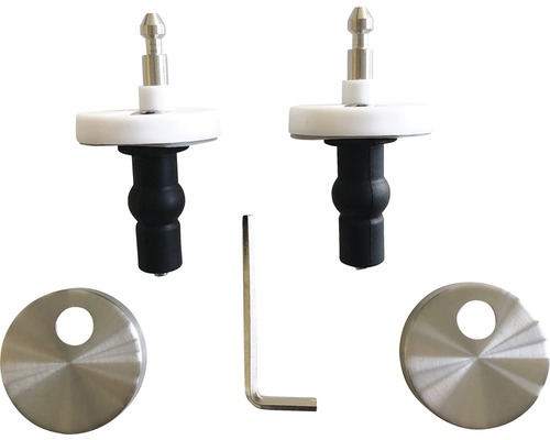 Toiletbril bevestigingsset met moersleutel en afdekkingen