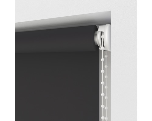 Donkergrijs rolgordijn met kettingbediening
