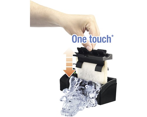 Aquariumfilter met éénhandsbediening en waterstroom