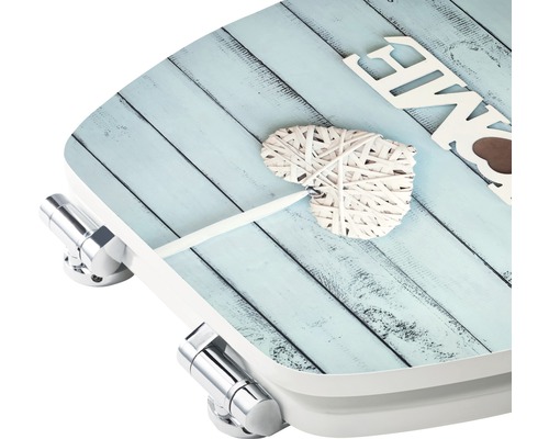 Toiletzitting met houtlook, hart en belettering