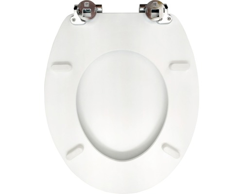 Toiletzitting van kunststof met chromen scharnieren
