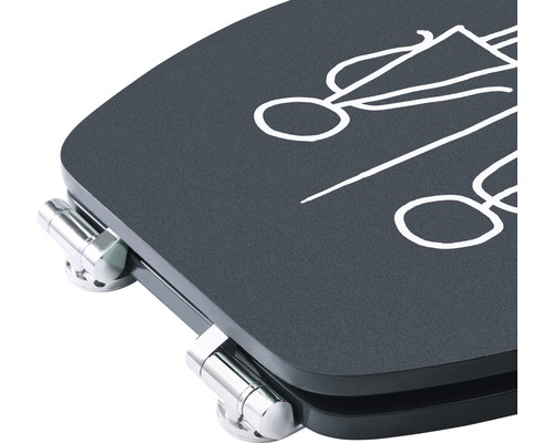 Toiletdeksel met motief en bevestigingselementen