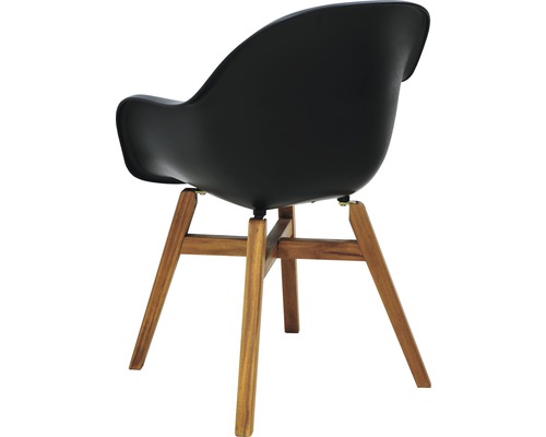 Zwarte stoel met houten poten