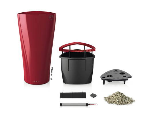 Lechuza Classico Driehoek plantenbak set met binnenpot, bewateringssysteem en plantensubstraat