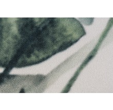 Close-up van een textielbehang met bladmotief