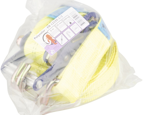 Polyester spanband, zes meter lang, met haken