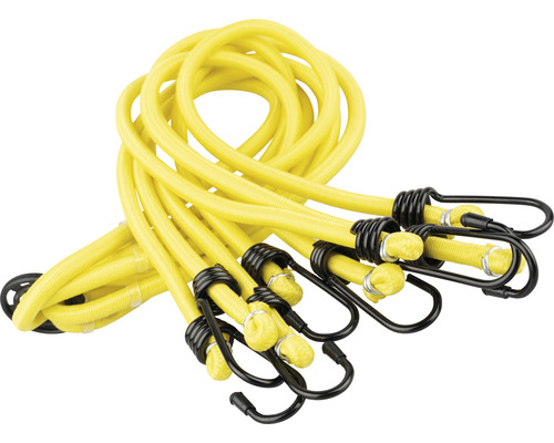 Set gele elastische koorden met haken
