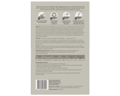 Informatie over het gebruik van Pokon Mos Weg!
