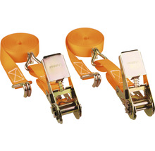 Twee spanbanden met ratel en haken