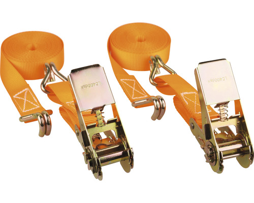 Twee spanbanden met ratel en haken