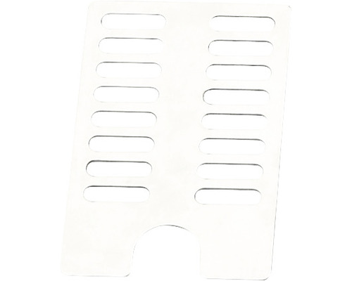 Afdekplaat met langwerpige uitsparingen