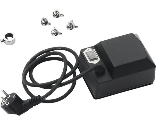 Elektrische transformator met stekker en bevestigingsmateriaal