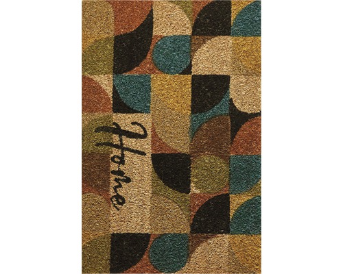 Deurmat met geometrisch patroon en het woord Home