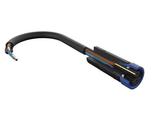 Gedetailleerde afbeelding van een tweeaderige kabel met stekker